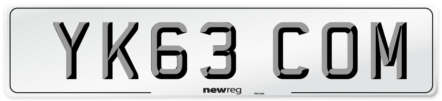 YK63 COM Number Plate from New Reg